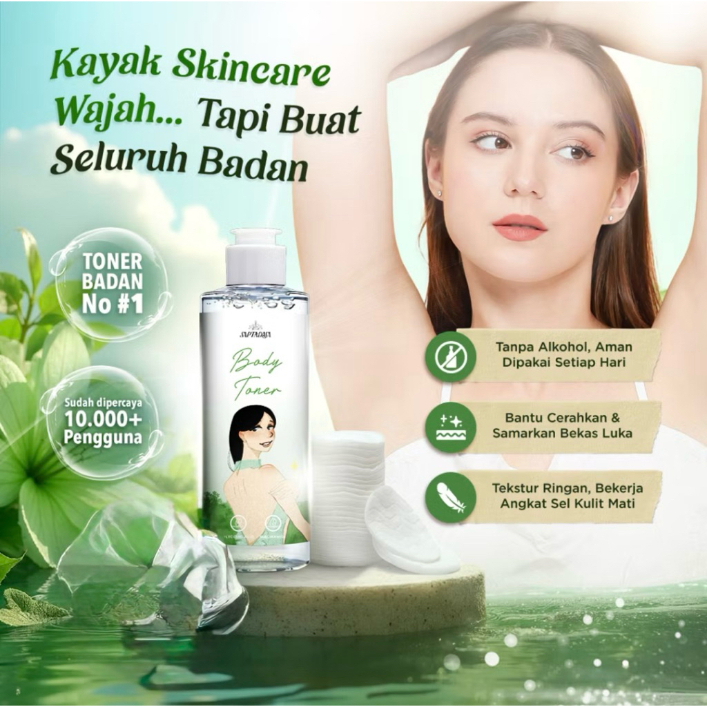 [original 100%] SAPTADASA Toner Badan Whitening AHA BHA Niacinamide 100ML Kulit Cerah Anti Belang
