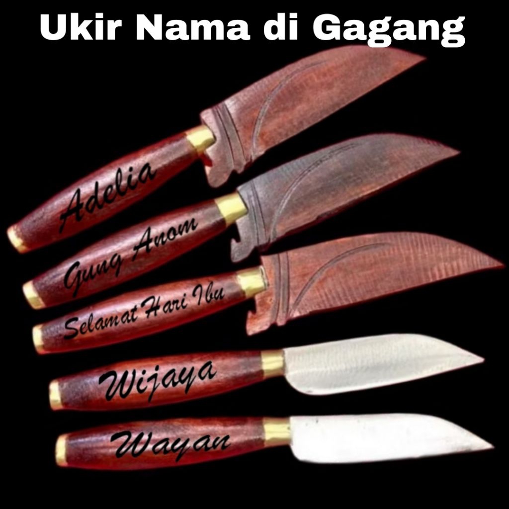 Pisau Bali/Pisau Janur/ Tiuk + GRATIS UKIR NAMA di GAGANG, kualitas Super 