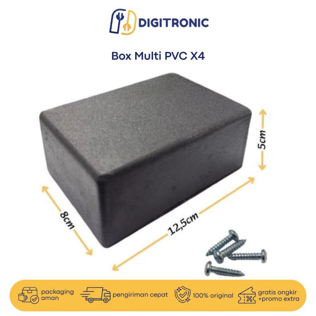 Box Kotak Hitam Elektronik DIY Box Multi Serbaguna X4 PVC