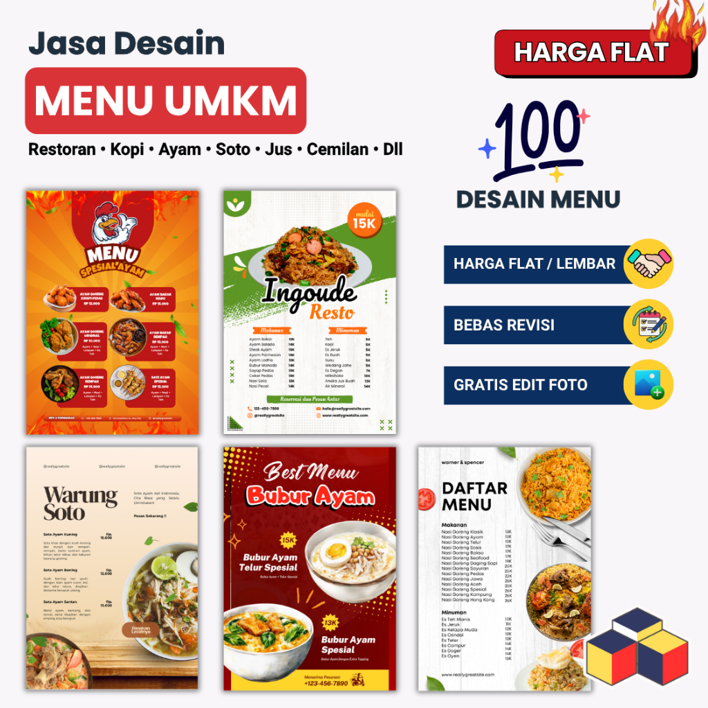 JASA DESAIN MENU MAKANAN MINUMAN UMKM | MENU CAFE, WARUNG, SEBLAK,  NASI GORENG, KOPI, TAKOYAKI
