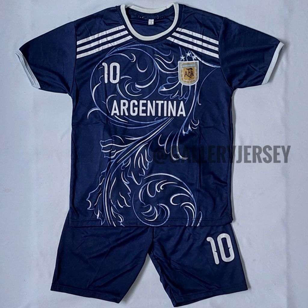SETELAN BAJU BOLA ANAK ANAK ARGENTINA SETELAN JERSEY ANAK ANAK ARGENTINA AWAY MESSI SETELAN JERSEY A