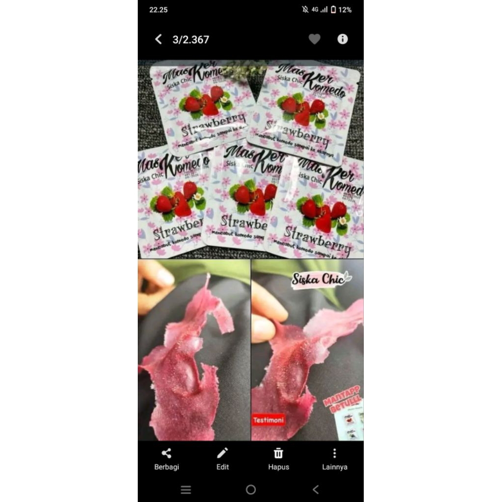 masker komedo Siska Chic BPOM ORIGINAL