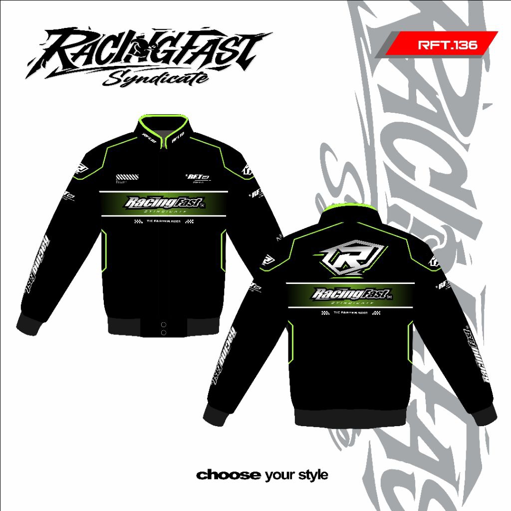 JAKET NASCAR RACINGFAST / JAKET NASCAR (Hijau) / JAKET DRAGBIKE / JAKET TOURING