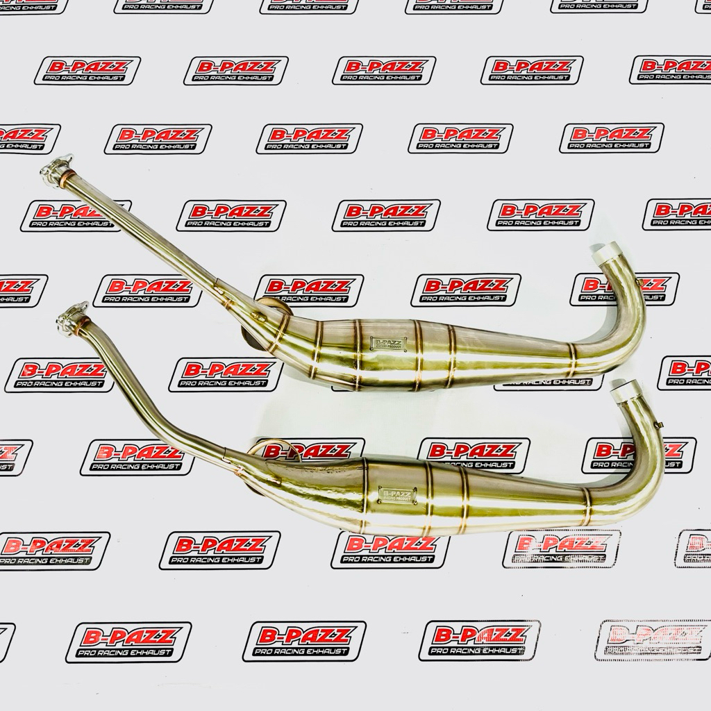 Knalpot B-PAZZ Satria Hiu / Lumba Model Kolong Harian Kompetisi Perut Stainless / Galvanis Poles Ver