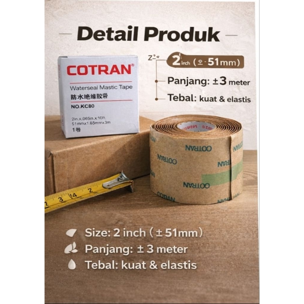 COTRAN Tape Anti Bocor Waterproof Kabel Listrik & Pipa Super Kuat Elastis
