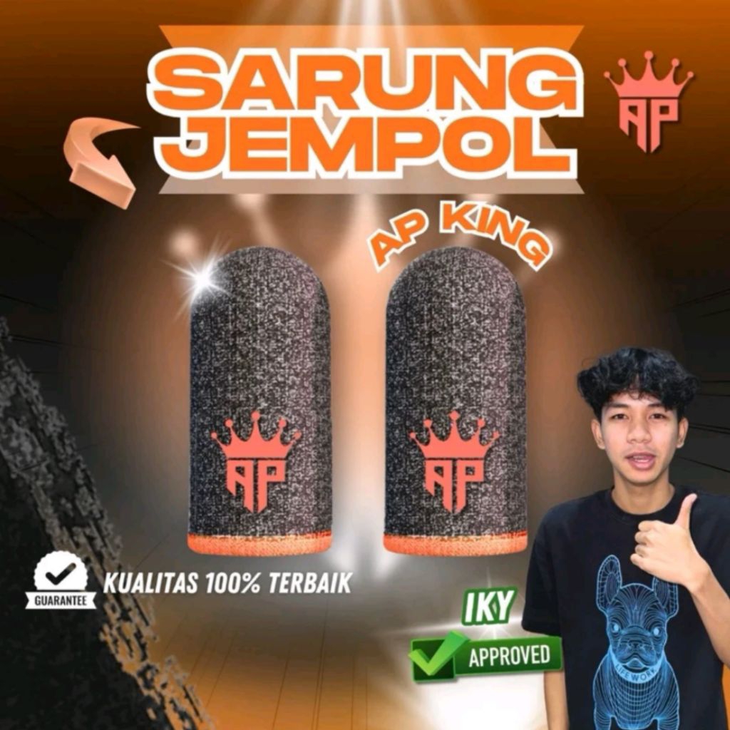 Sarung Jempol Ap King V1 Orange Aksesoris Game Mobile Legends & Ff Responsif Joystick