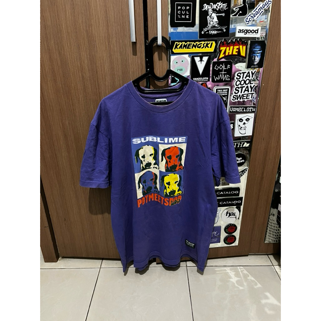Kaos Brand Pot Meets Pop (PMP) x Sublime " Pot Meets Lou" Tee Purple