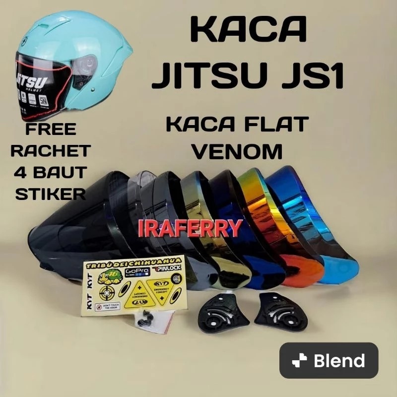 kaca helm JITSU JS1 | flat visor venom helm JITSU JS1