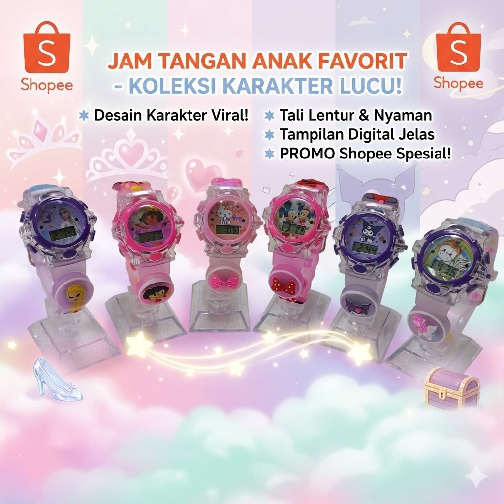 Jam tangan Anak perempuan karakter Lucu lucu