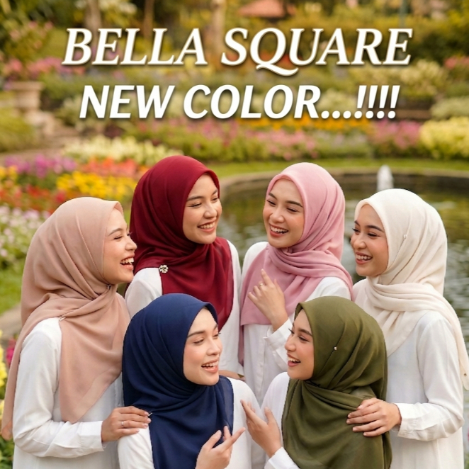 JILBAB BELLA SQUARE SEGI EMPAT / HIJAB BELLA SQUARE WARNA TERLENGKAP