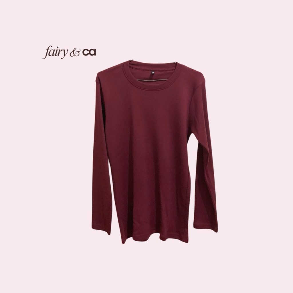 preloved kaos rib maroon