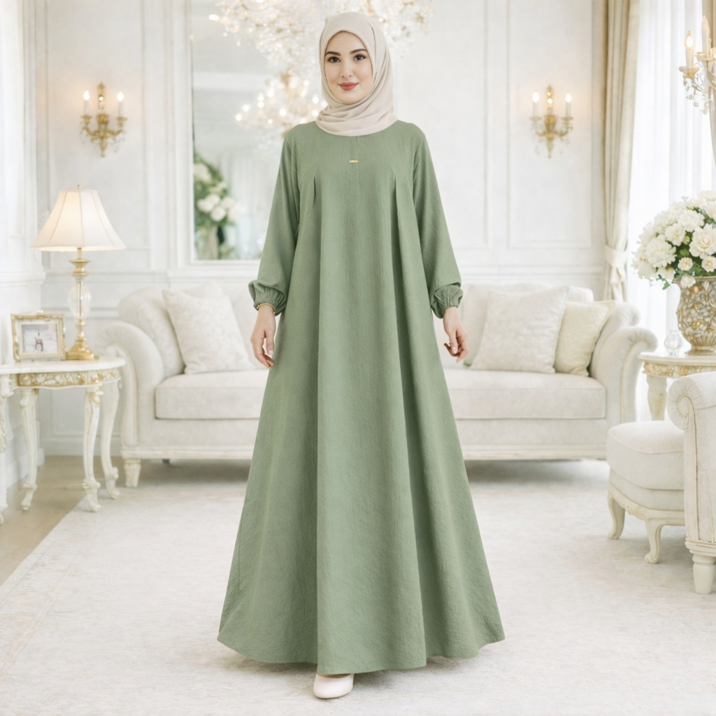 Gamis Lebaran Terbaru 2026  mewah elegan