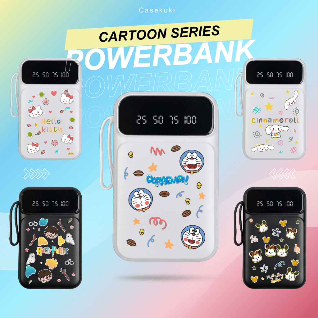 Powerbank Custome Karakter doraemon hellokitty meckey cinamoroll bisa request desain