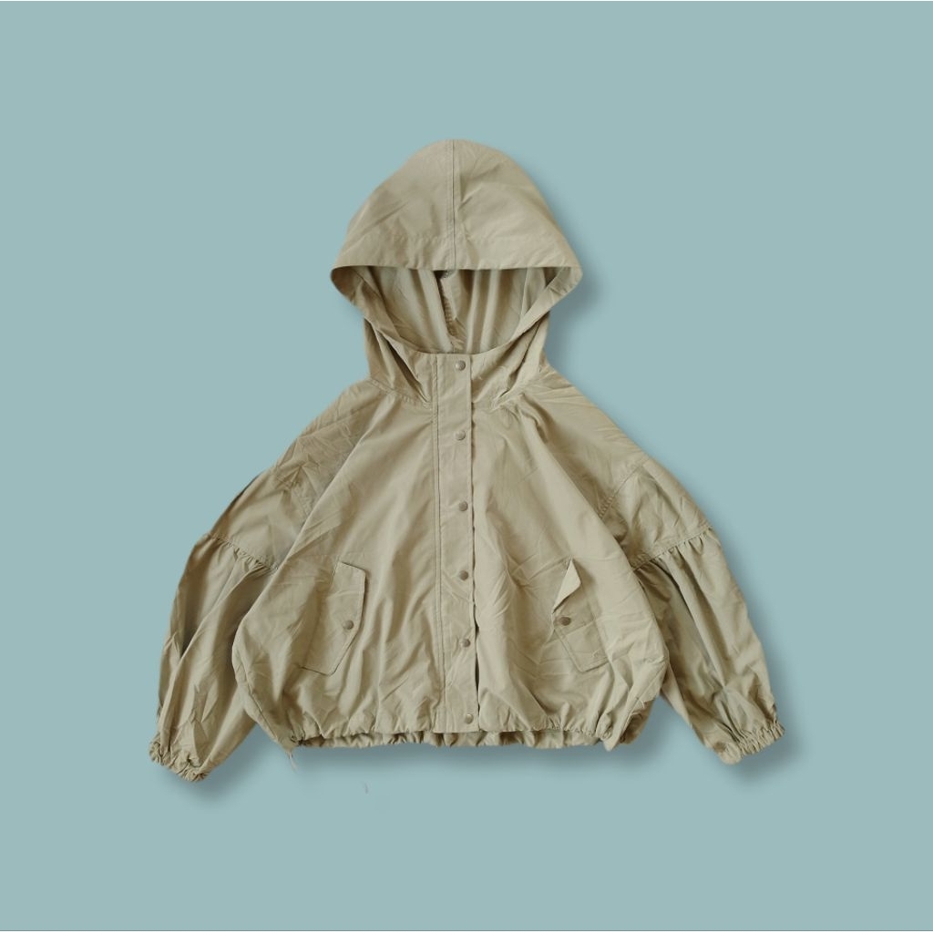 UniqueCasual - Jaket Cewek Outer Ingni Boxy Oversize Gemoy Olive Second