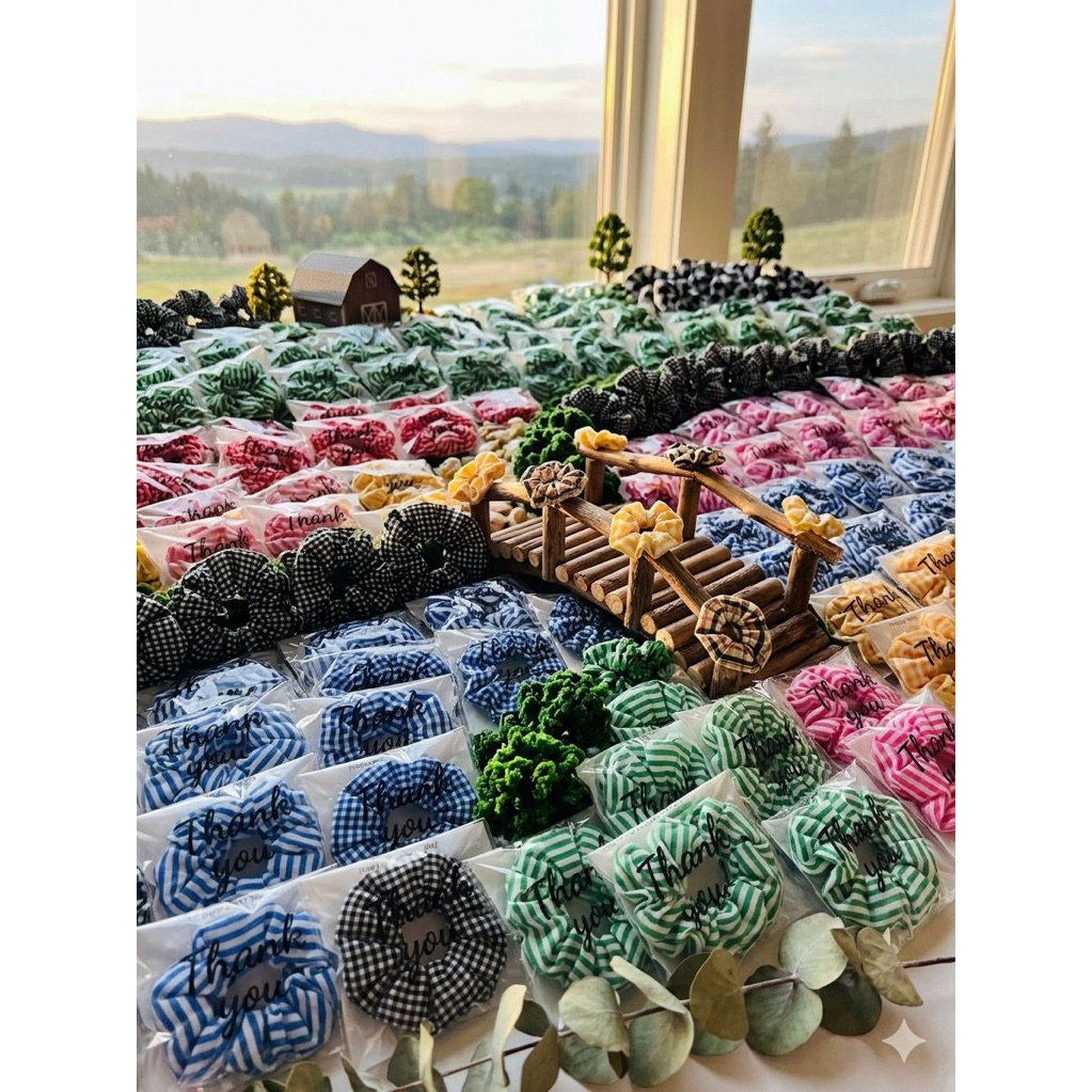 Souvenir wedding 50 pcs scrunchie mini / Souvenir ikat rambut / souvenir nikahan /scrunchie