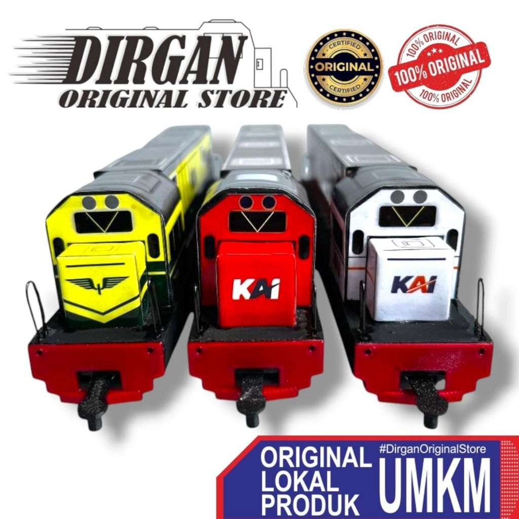 Mainan Kereta Api Miniatur Lokomotif KAI (Handmade)