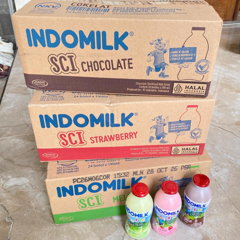 Indomilk Susu Cair Botol 190ml - Tinggi Kalsium, Fosfor, dan Vitamin D