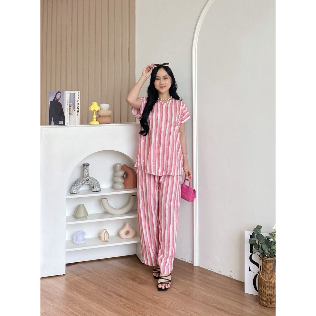 SETELAN LENGAN PENDEK CELANA PANJANG || AISHA SET HD