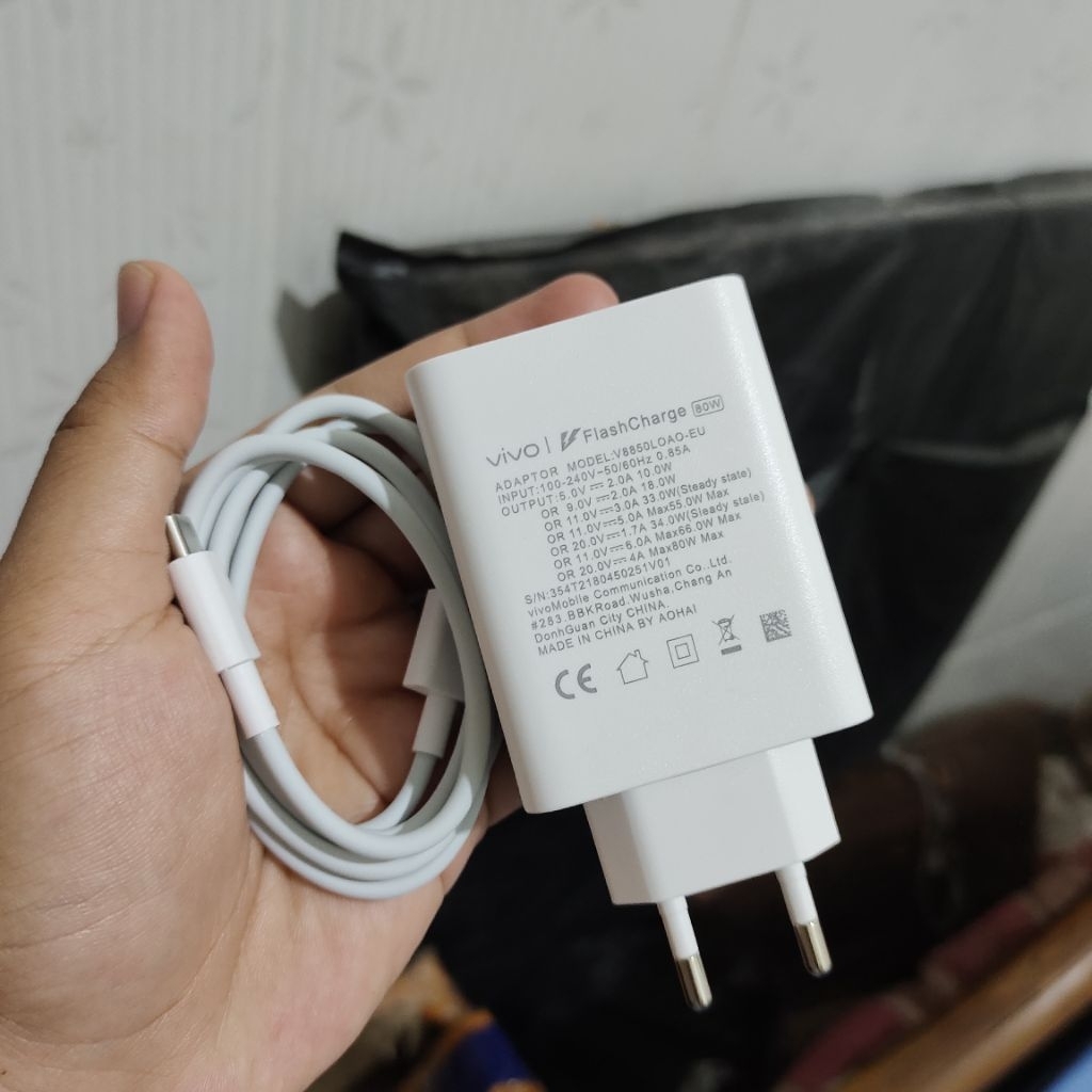 Charger original cabutan bawaan hp Vivo V27e vivo X80 pro V27 V29 V29e V27e IQOO Z7 V40 5G 80 WATT A