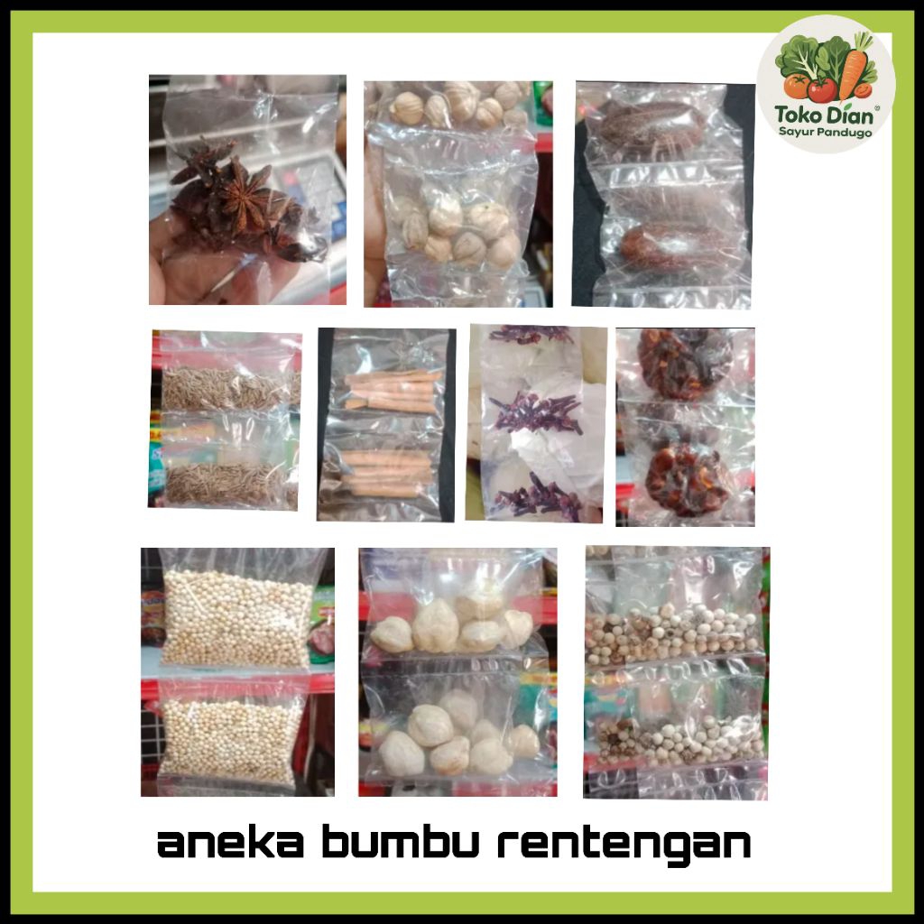 Aneka bumbu rentengan/bumbu rempah rentengan