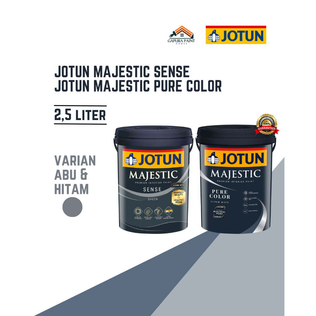 Cat Tembok Jotun Majestic Sense Jotun Majestic Pure Color  2.5 Liter - Abu dan Hitam | Cat Jotun