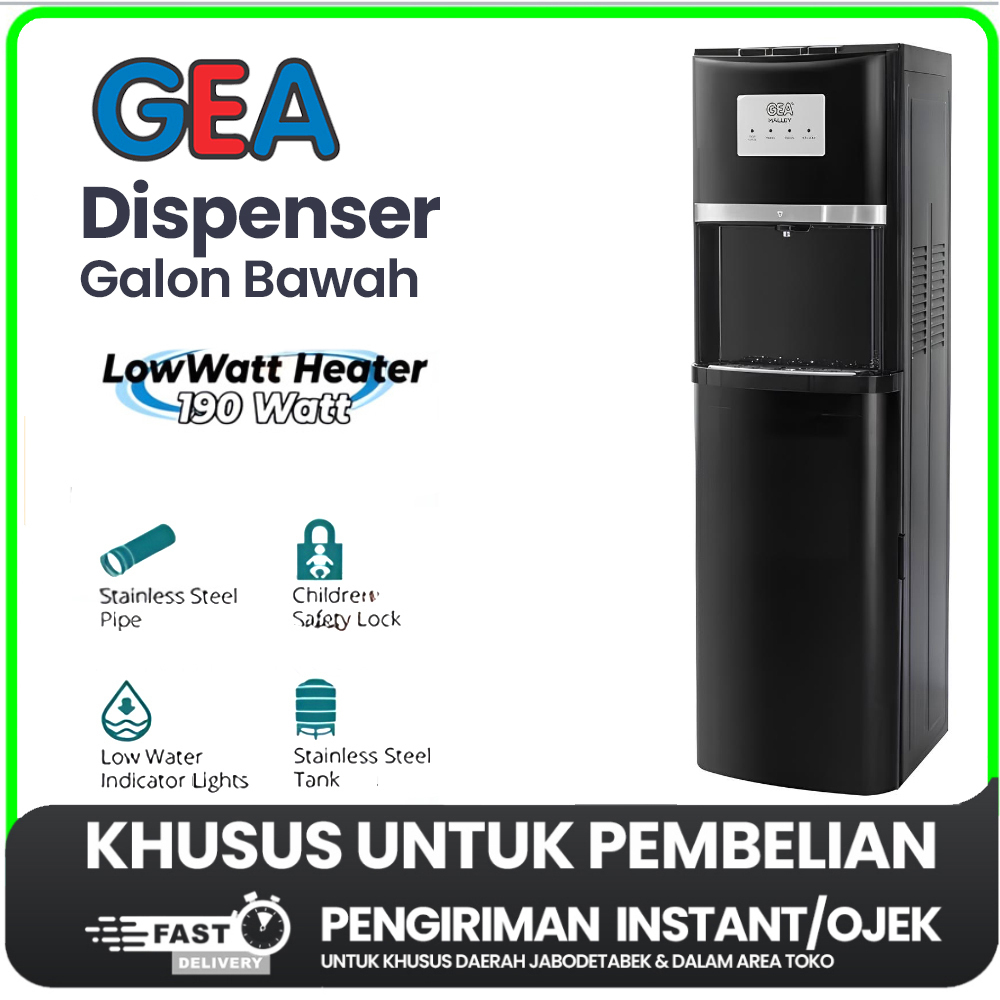 [KHUSUS INSTANT] DISPENSER GEA GALON BAWAH GEA HALLEY Panas Dingin Biasa - Mesin Kompresor