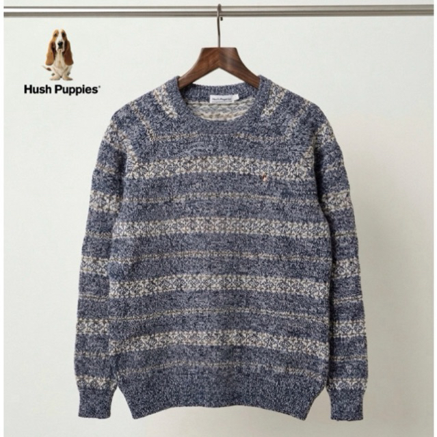 Basic Knitwear Hush Puppies Sweater Rajut Motif Pria