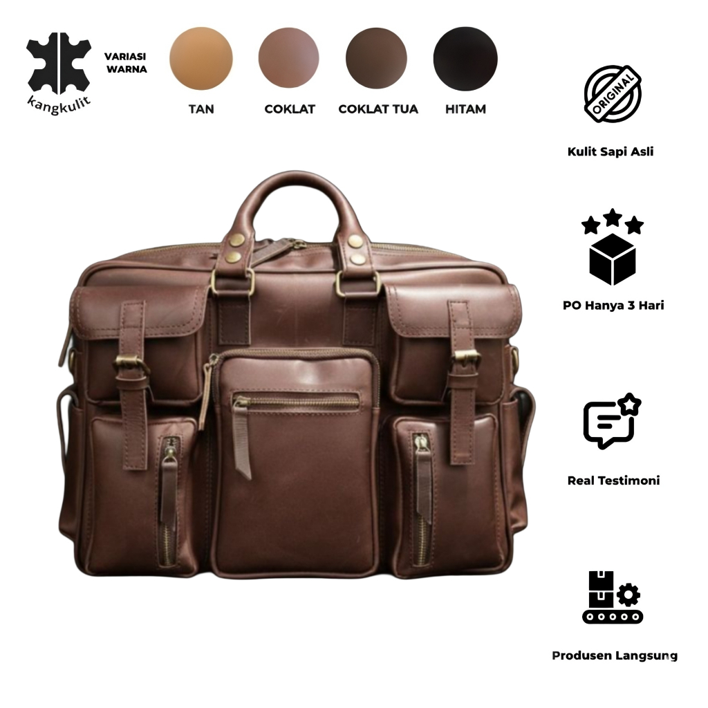Kangkulit Tas Laptop Kulit Sapi Asli High Quality Tas Selendang Pria 100% kulit Sapi Asli