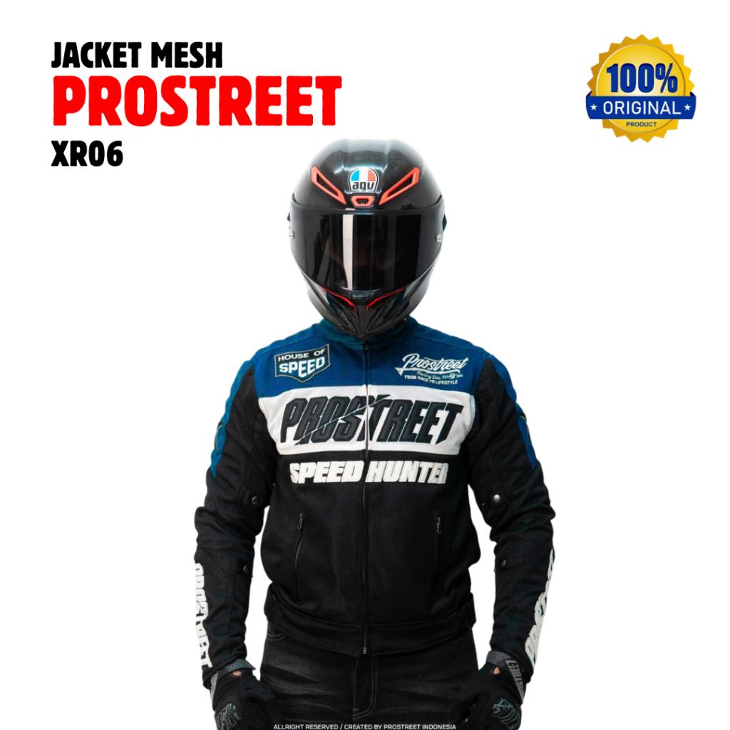 JAKET MOTOR MESH PROSTREET CLAYMORE XR06 BLUE ORIGINAL