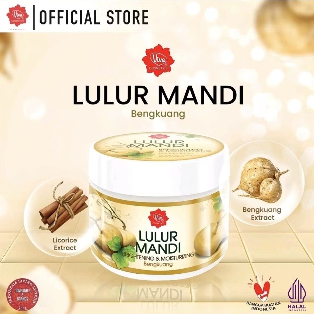 Viva Lulur Mandi Body Scrub 225gr - Scrub Halus, Melembapkan, Mencerahkan Kulit
