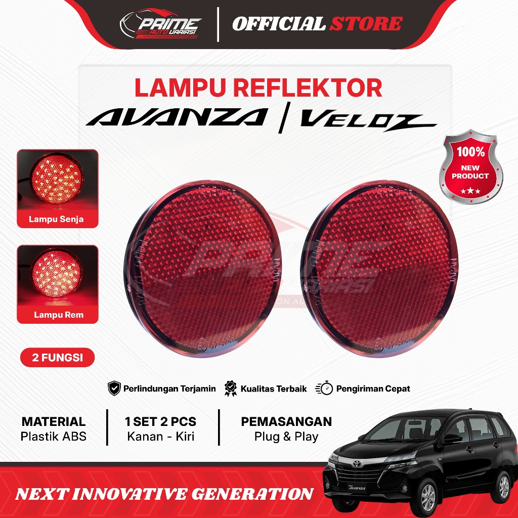 Lampu LED Reflektor Reflector Mata Kucing Bumper Avanza Veloz 2012-2021