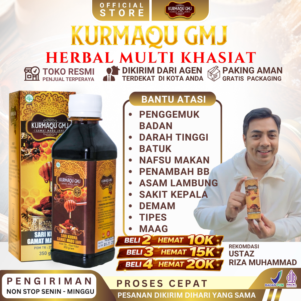 Sari Kurma Kurmaqu GMJ Madu Kurma Asli 100% Original Obat Penggemuk Badan Penambah Nafsu Makan Berat