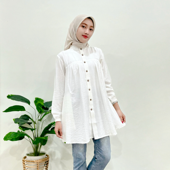 BAS Fashion - Tunik Atmim - Pololinen - Putih BW