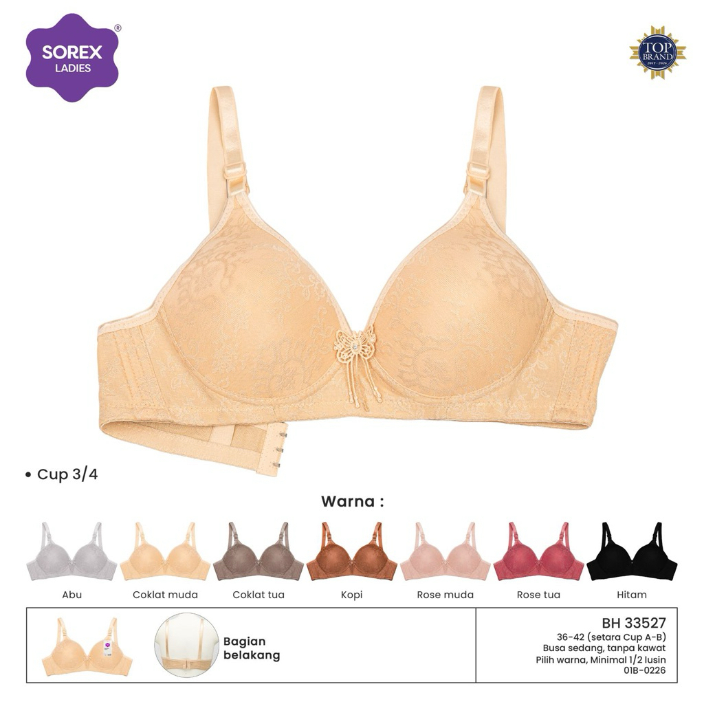 2PCS BH SOREX EMBOS BUNGA 33257  CUP B KAIT 3 | BH SOREX MOTIF 33527 KAIT 3