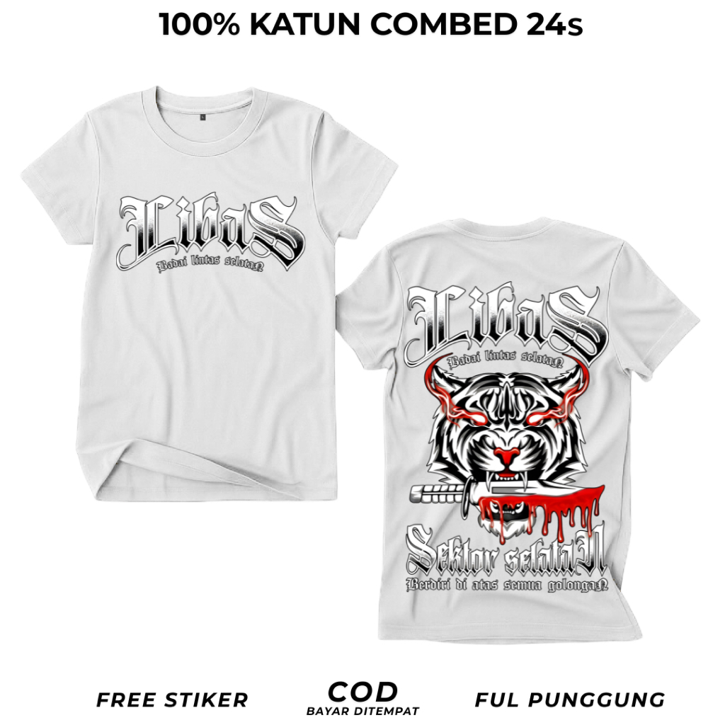 Kaos Pagar Nusa Libas Badai Lintas Sektor Selatan Full Punggung Cotton Combed 24s Tebal Distro Bisa 