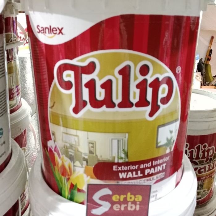 (18KG TULIP) Cat air tembok Wall paint 18kg Tulip paint Sanlex brand (instant area pekanbaru)