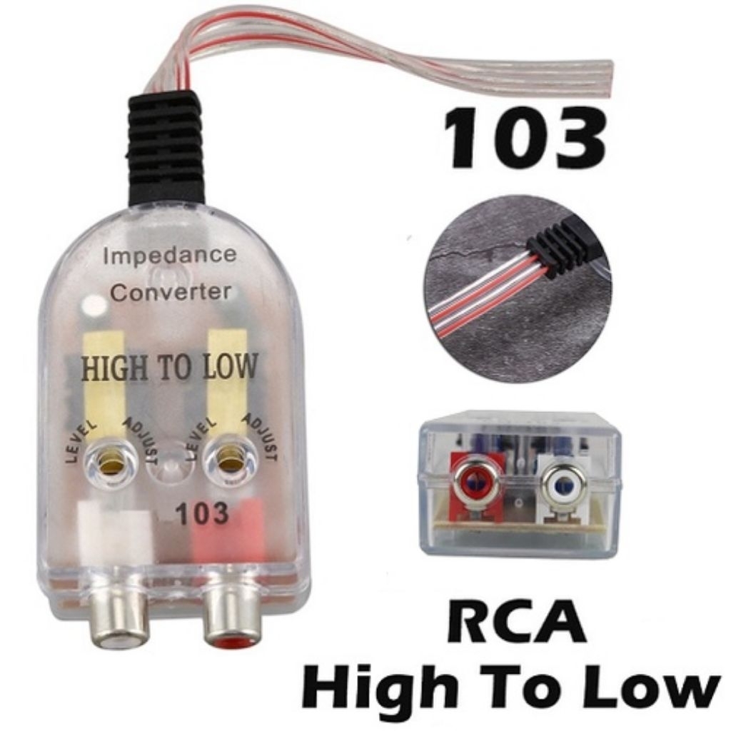 AUDIO CONVERTER HIGH' TO LOW IMPEDANCE CONVERTER RCA