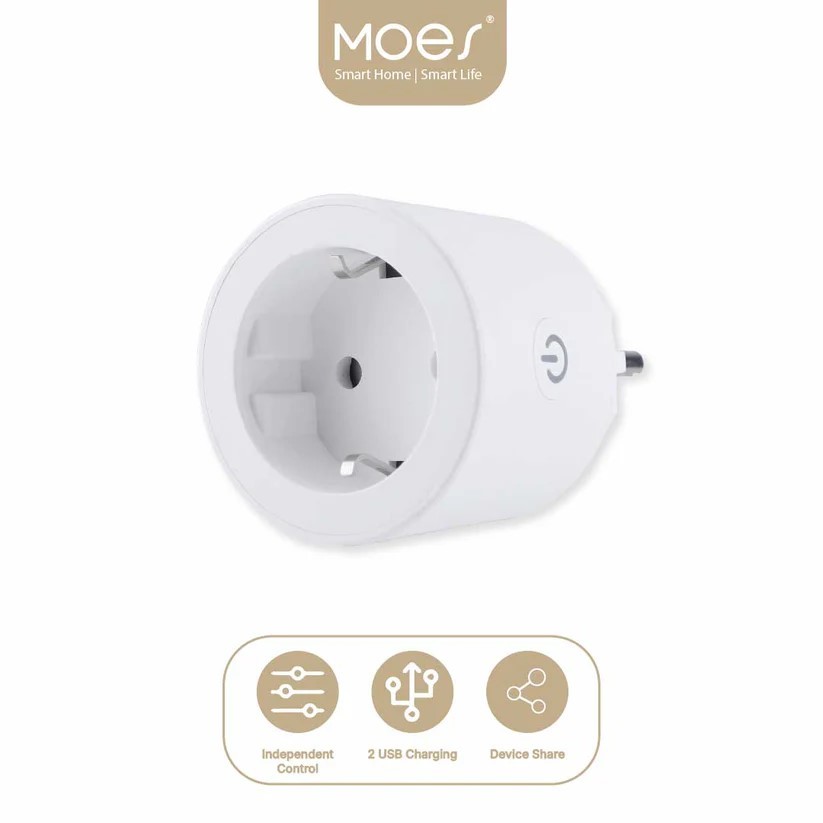 Moes Smart PLUG Wifi Colokan/Stop Kontak pintar/Tuya Smart Plug /Colokan smart home/Wifi Socket