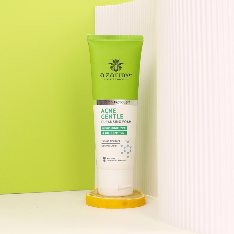 (Pembersih Wajah) AZARINE Acne Gentle Cleansing Foam 60 ml Untuk Kulit Berjerawat, Berminyak, Dan Po