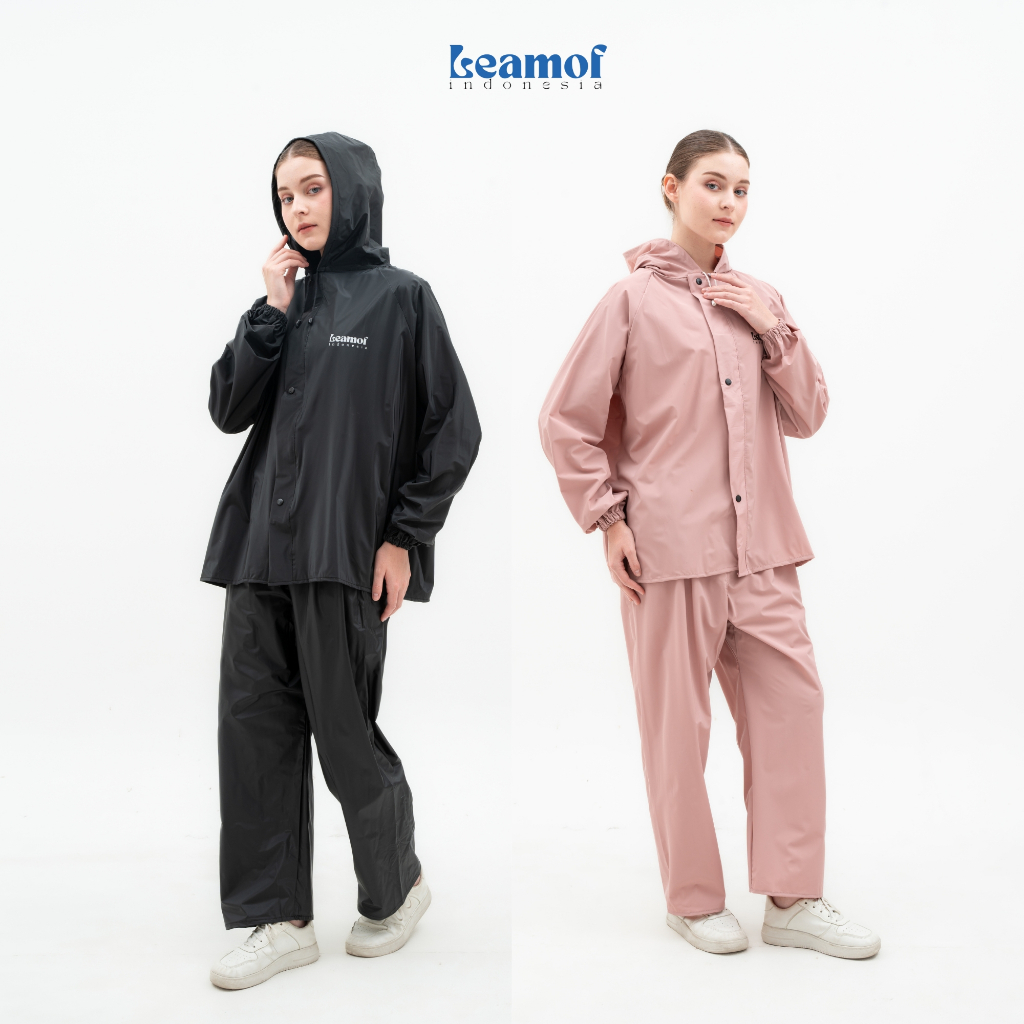 Leamof Jas Hujan Pria Wanita Setelan Baju Celana Dewasa Pastel Edition