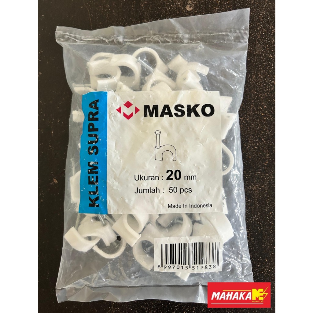 Klem Kabel Paku Beton 17mm dan 20mm Masko