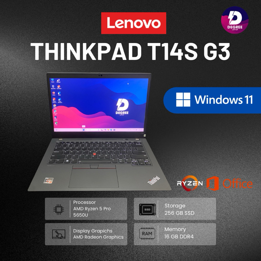 Lenovo Thinkpad T14s Amd Ryzen 5 Pro 5650U Ram 16 GB Ssd Up To 1 TB Windows 11 Pro 64bit Original Be