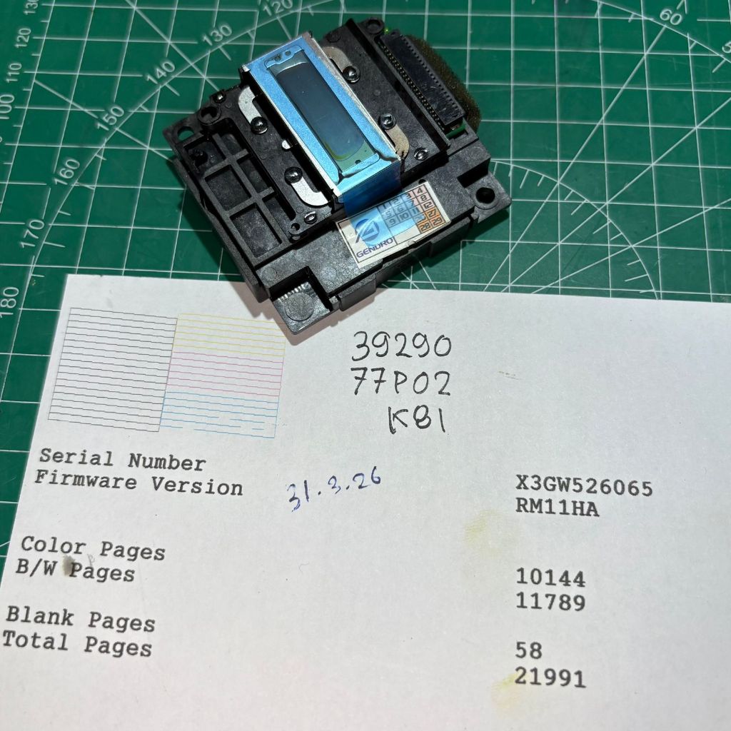 Head Epson copotan unit bisa untuk L120 L360 L1110 L3110 L3250 L5190 minus Cyan