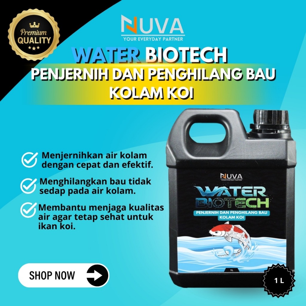 NUVA - WATER BIOTECH Penjernih Kolam Koi Penghilang Bau Kolam Koi Penjernih dan Penghilang Bau Kolam