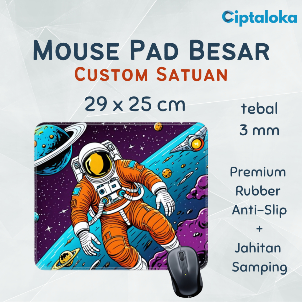 [Premium] Custom Mouse Pad Besar, Gaming MousePad Satuan & Grosir, Sablon Working Mousepad, Murah