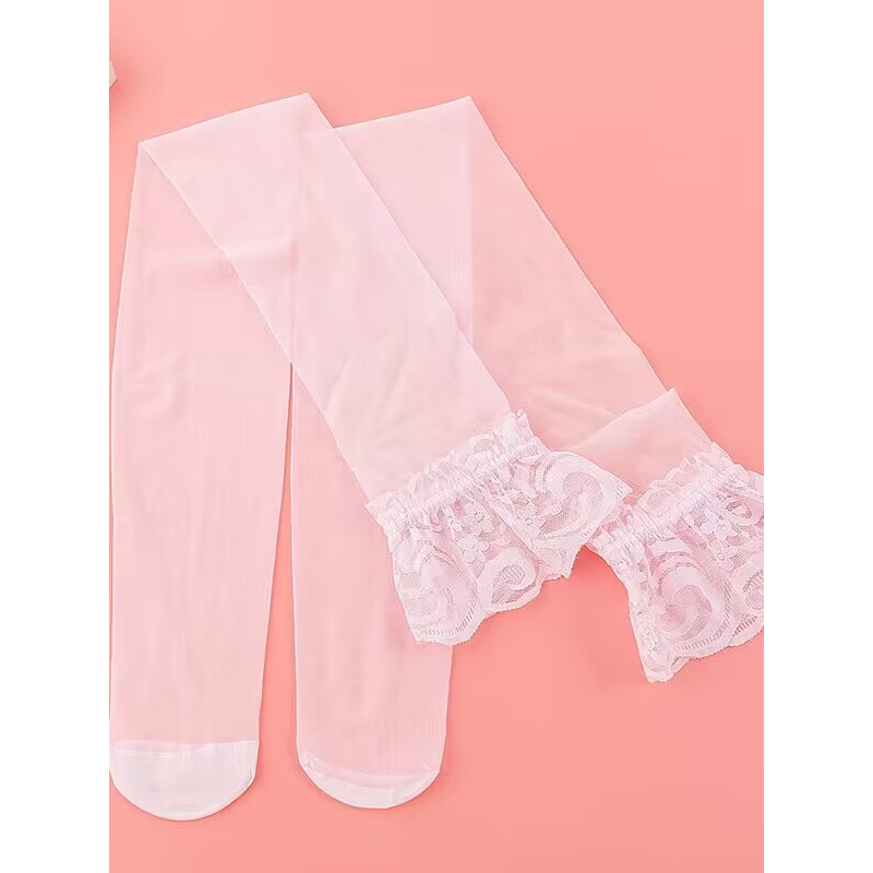 Dezenna Stocking Sexy Wanita Transparan Aksesoris Stocking Wanita Di atas lutut 52S