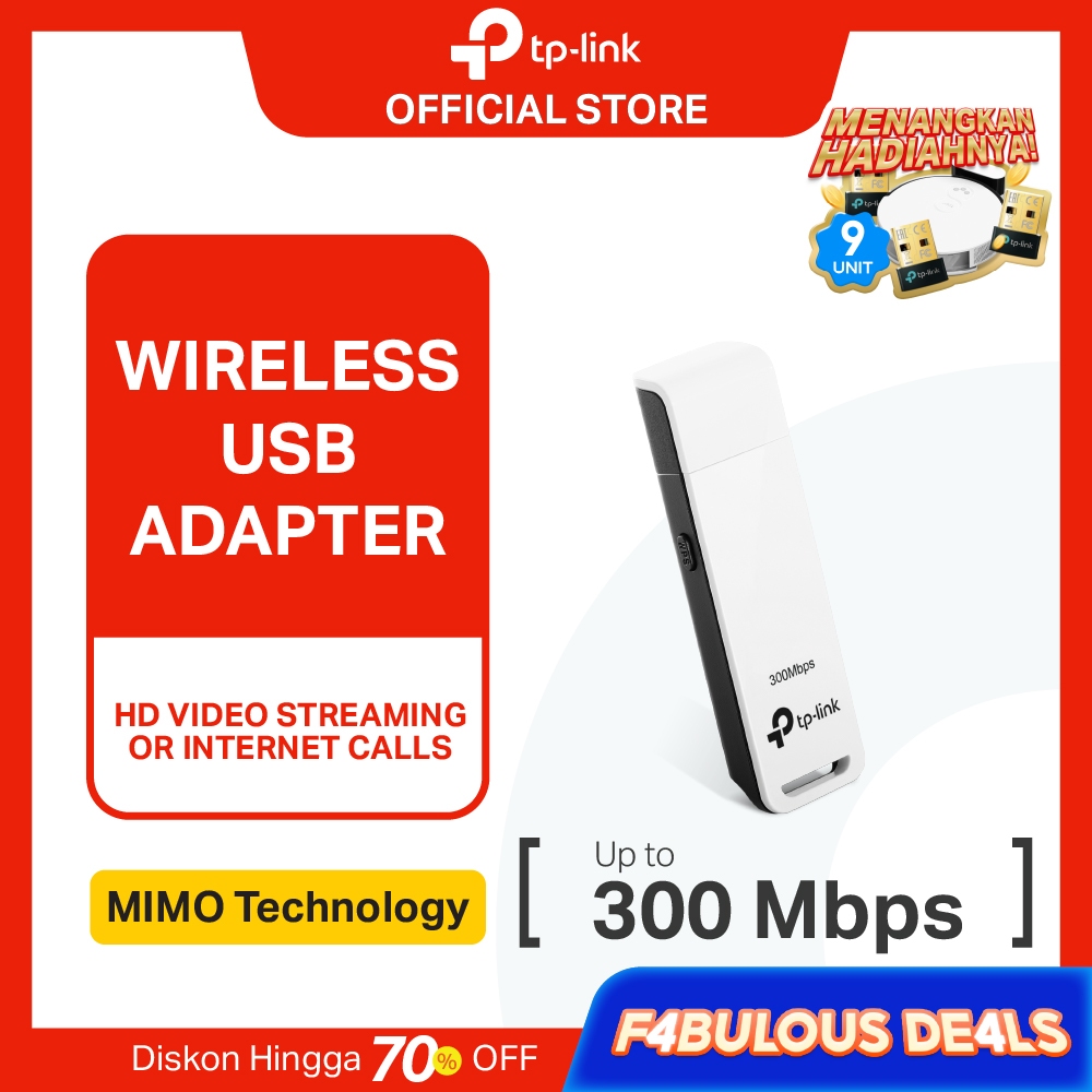 TP-Link TL-WN821N | 300Mbps Wireless N Adapter | WiFi Receiver | Dongle | WPS | PC Laptop Desktop