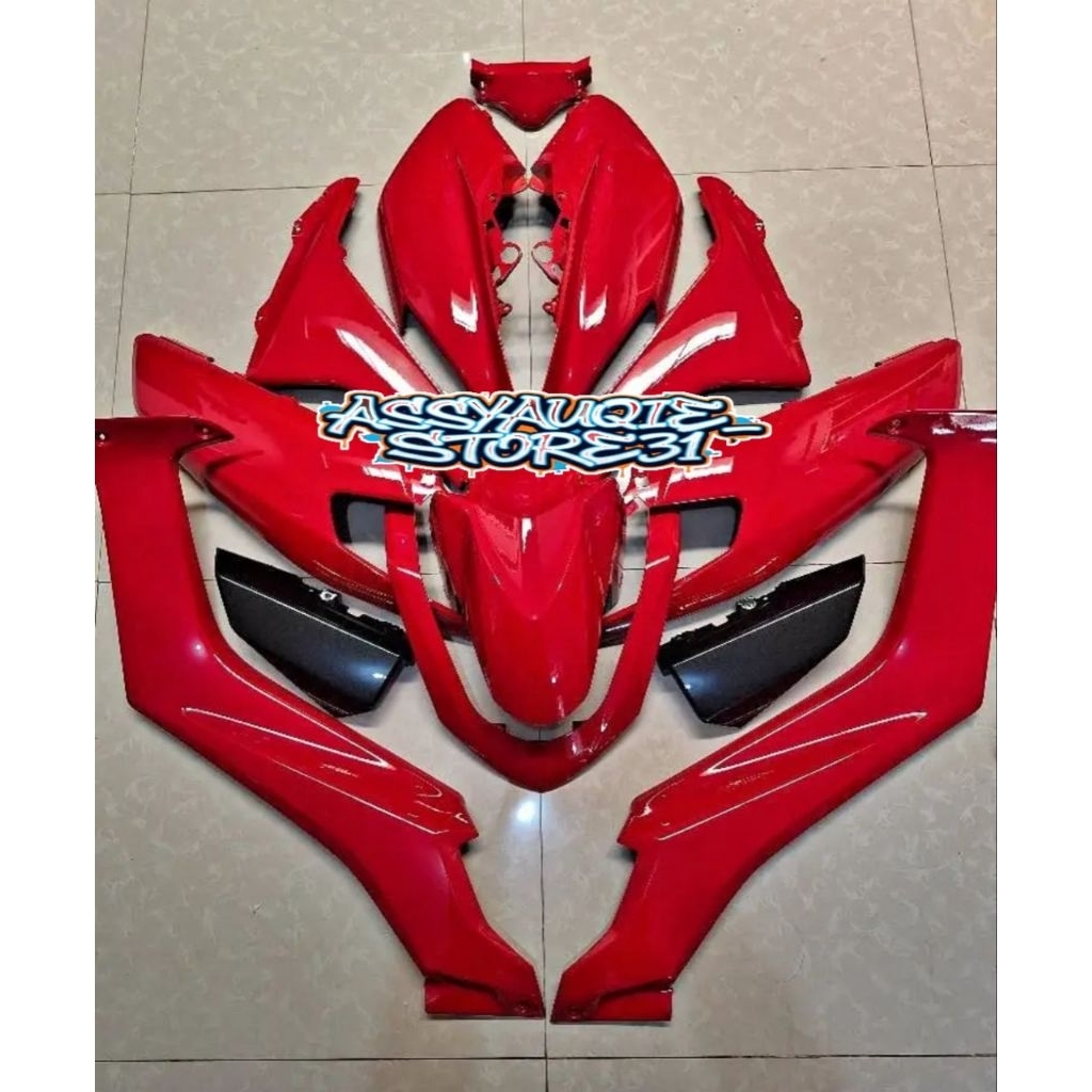 Cover Full Body Halus Set Yamaha Nmax Old/lama 2015 2016 2017 2018 2019 Warna Custom Merah Ferari