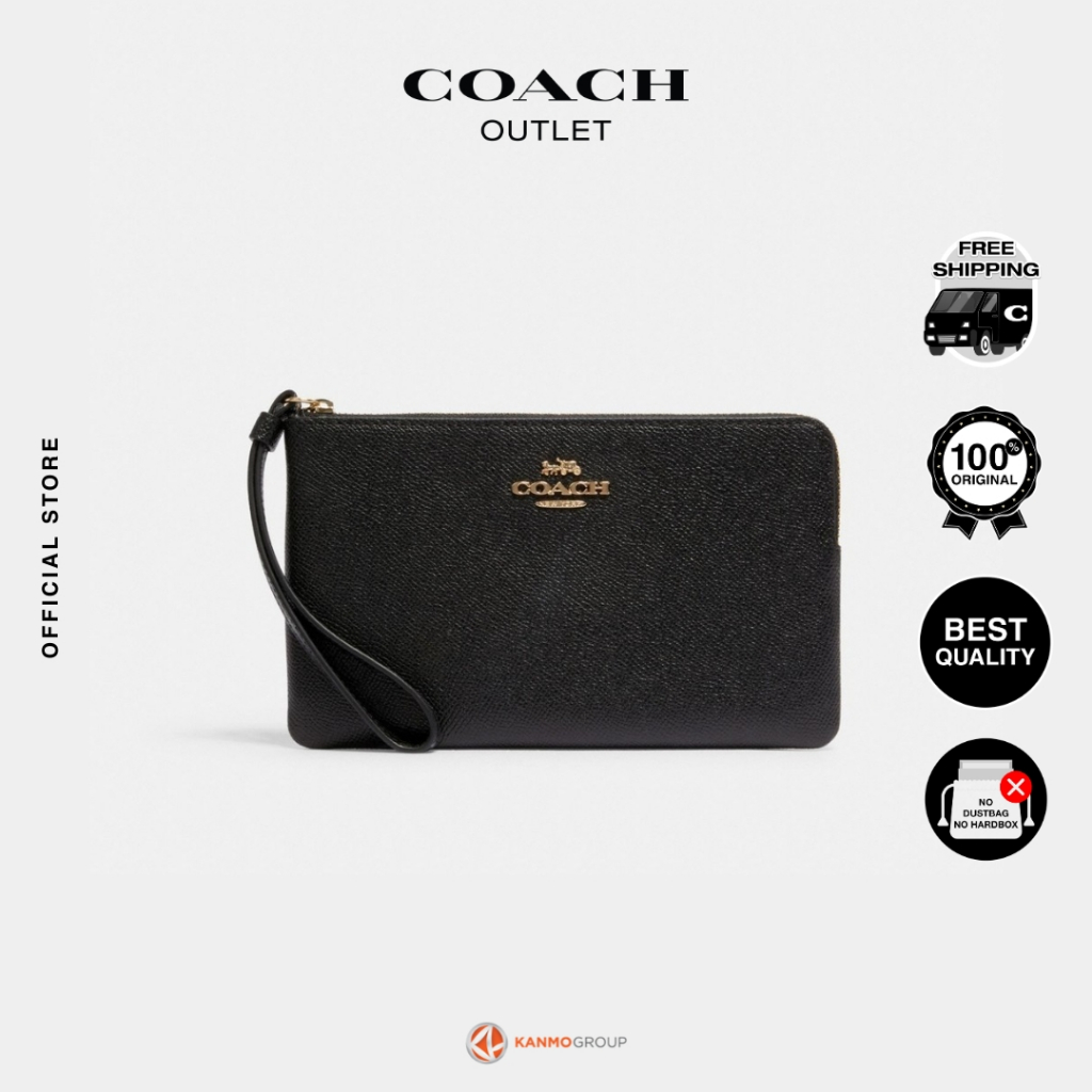 Coach Large Corner Zip in Crossgrain Leather - Dompet Wanita