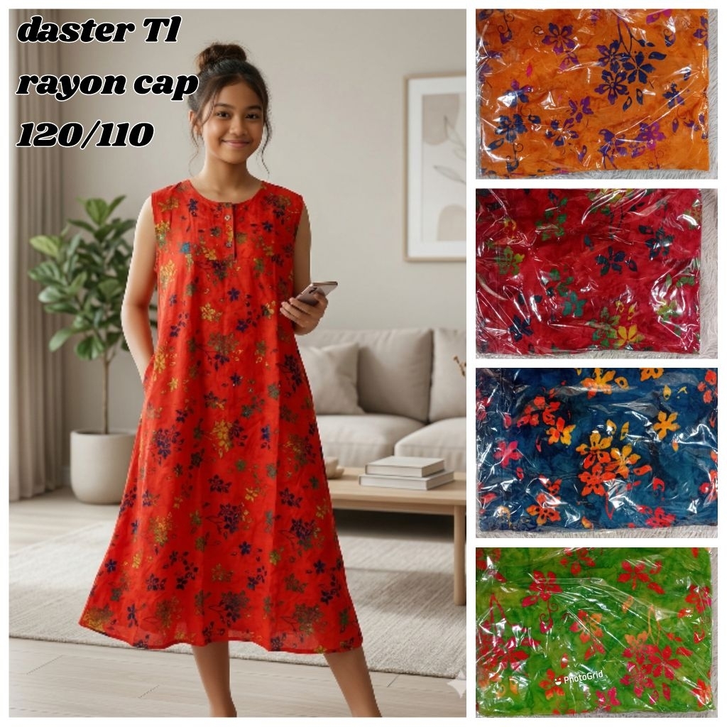 Daster Pendek Tanpa Lengan/Daster Cap